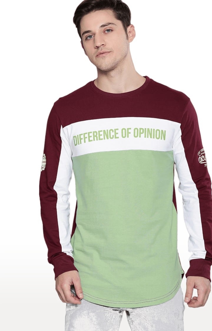 Men's Multicoloured Cotton Typographic Printed T-Shirt
