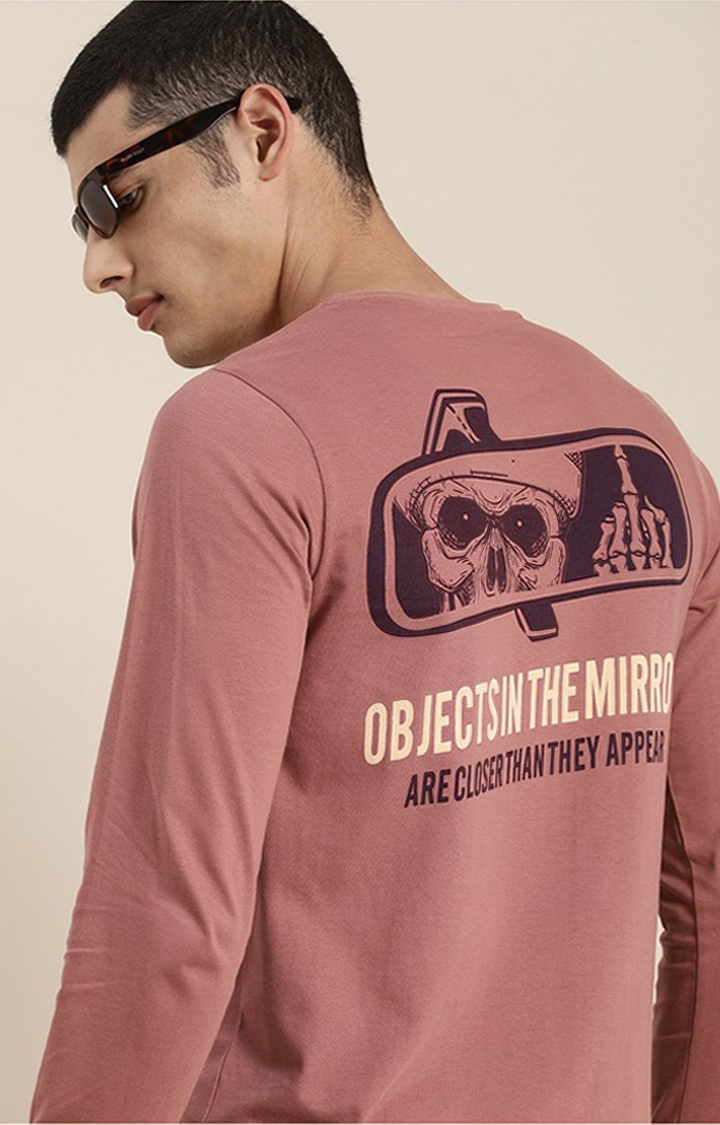 Men's Pink Cotton Graphics Sweatshirt