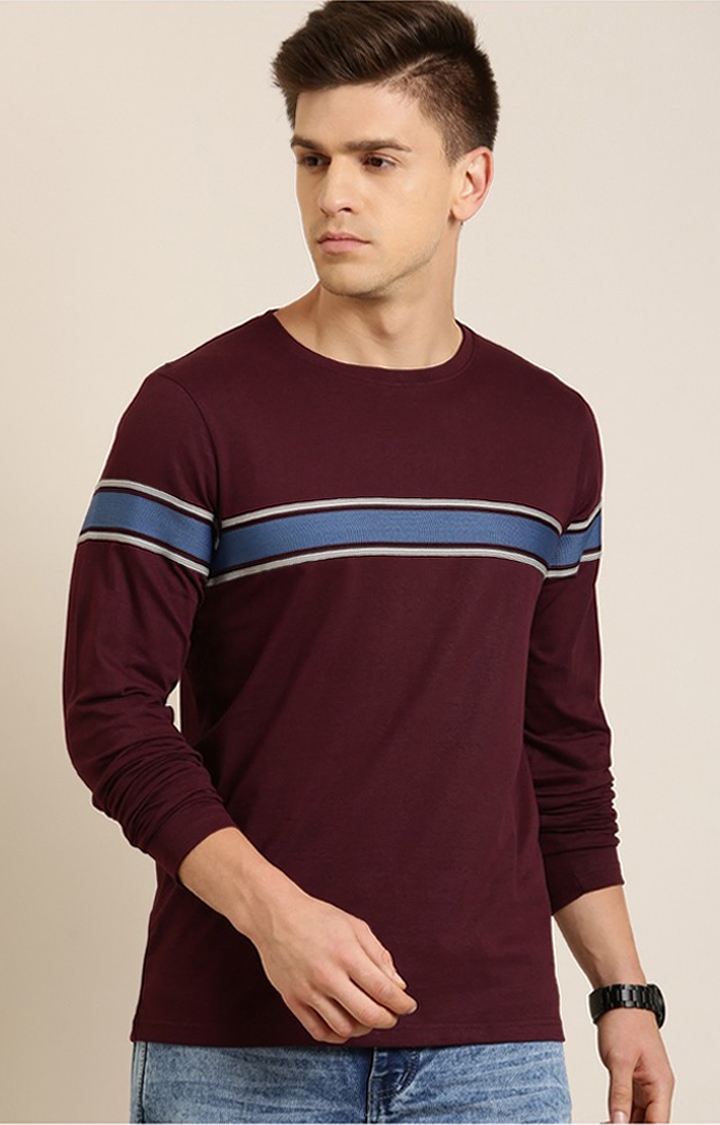 Men's Multicolour Cotton Striped Sweatshirt