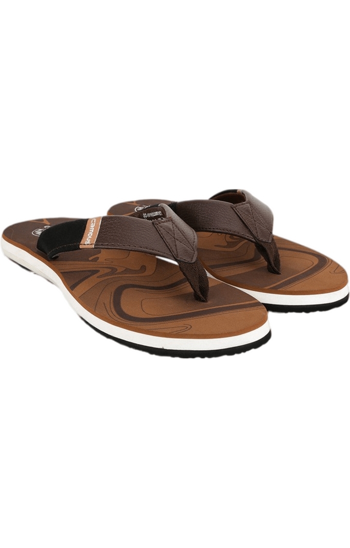 Men's GC-1016B Brown Synthetic Slippers