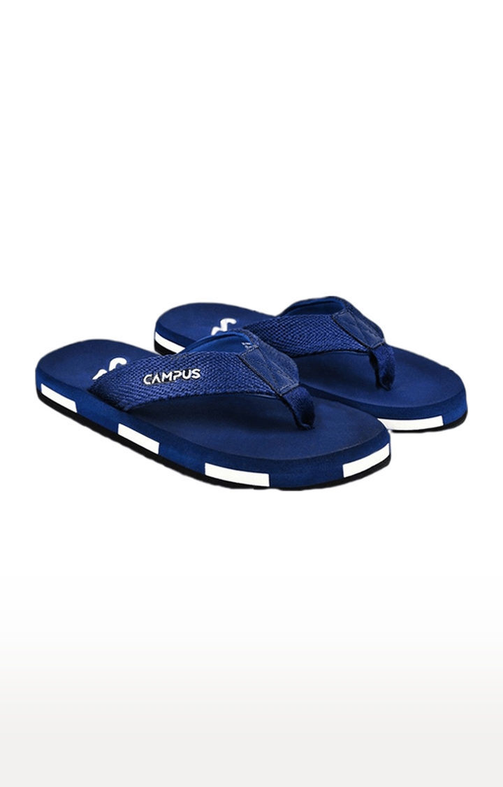 Men's Blue Synthetic Slippers