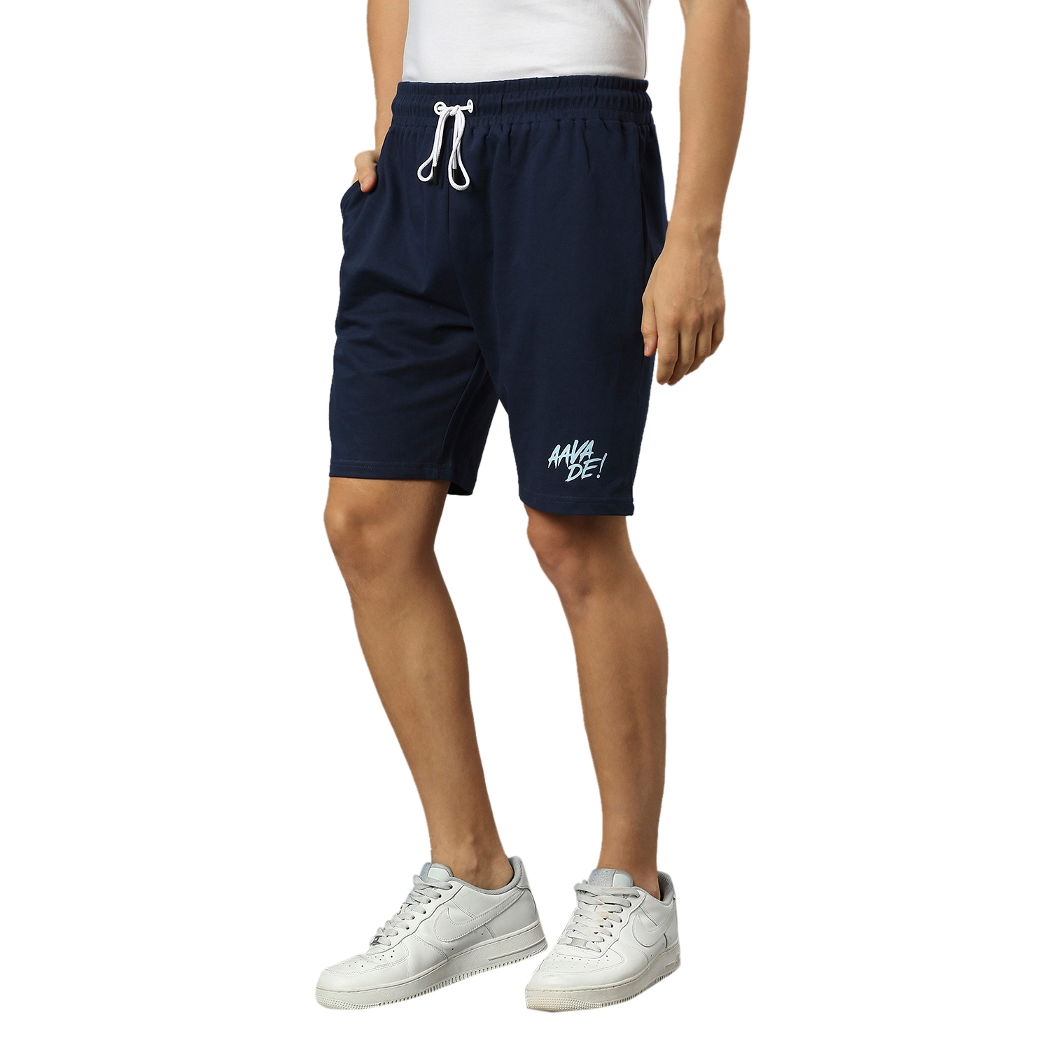 GT: Men Navy Blue Soild Shorts
