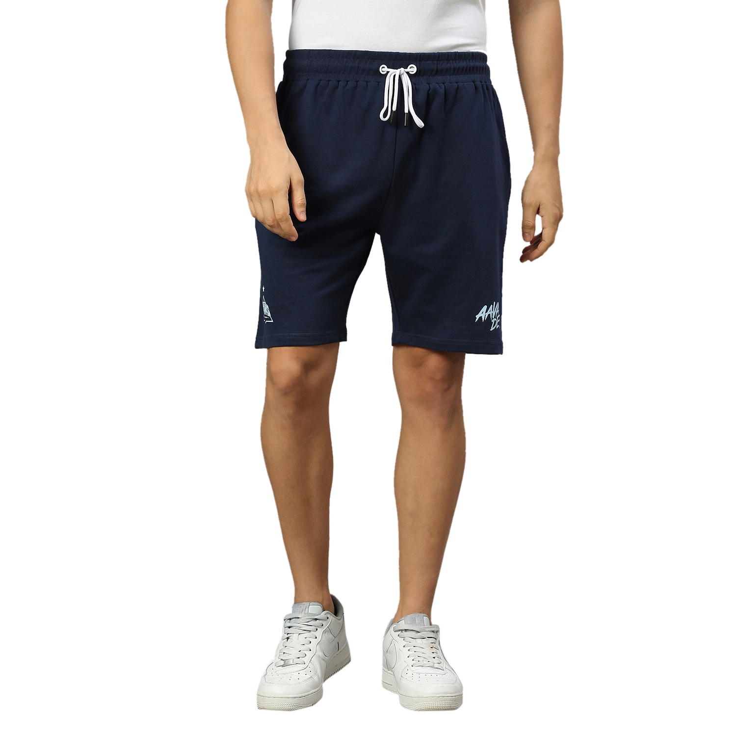 GT: Men Navy Blue Soild Shorts