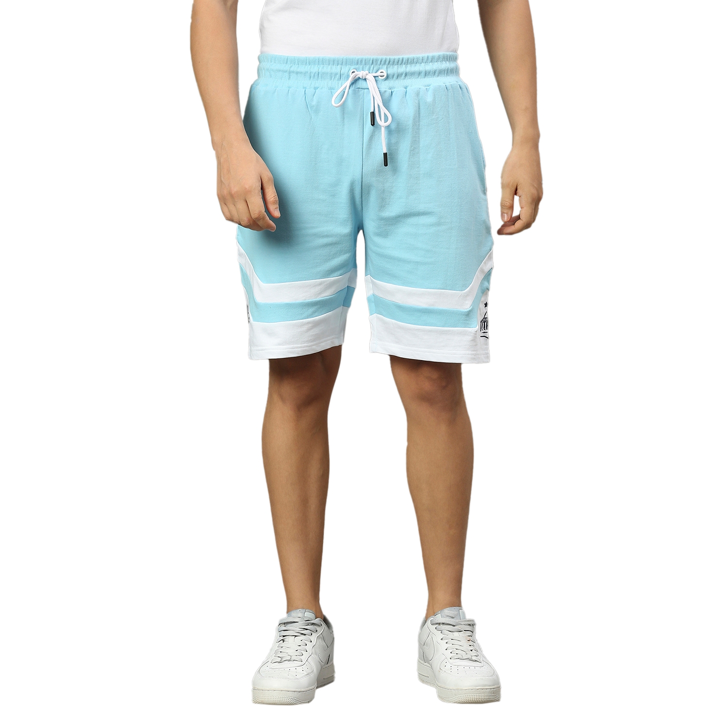 FANCODE | GT: Men Blue and White Colourblocked Shorts