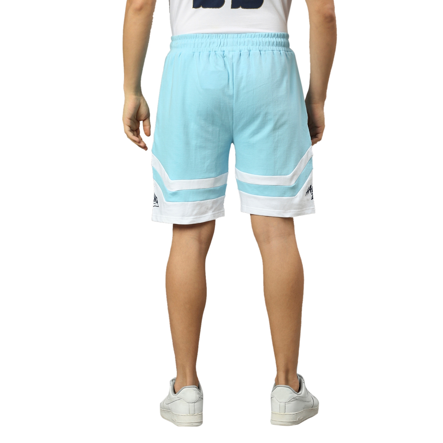 GT: Men Blue and White Colourblocked Shorts
