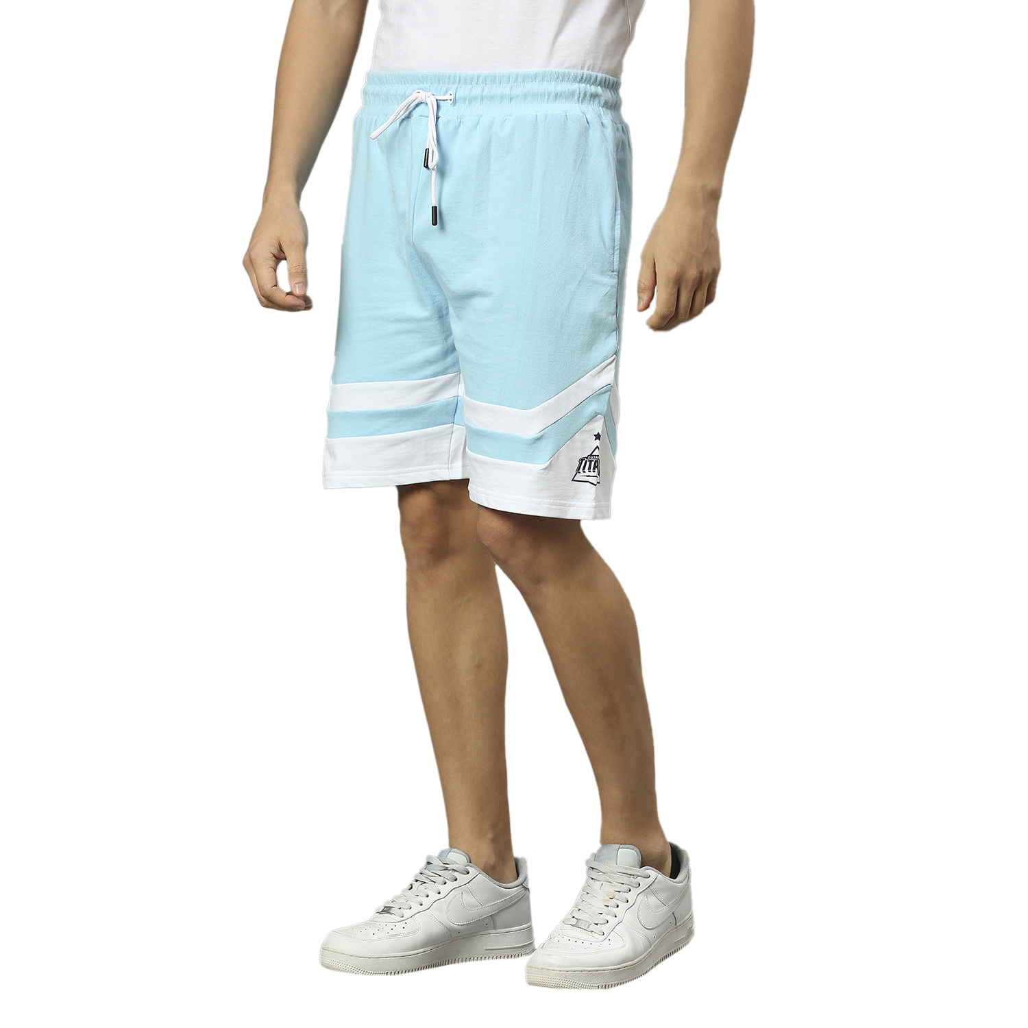 GT: Men Blue and White Colourblocked Shorts