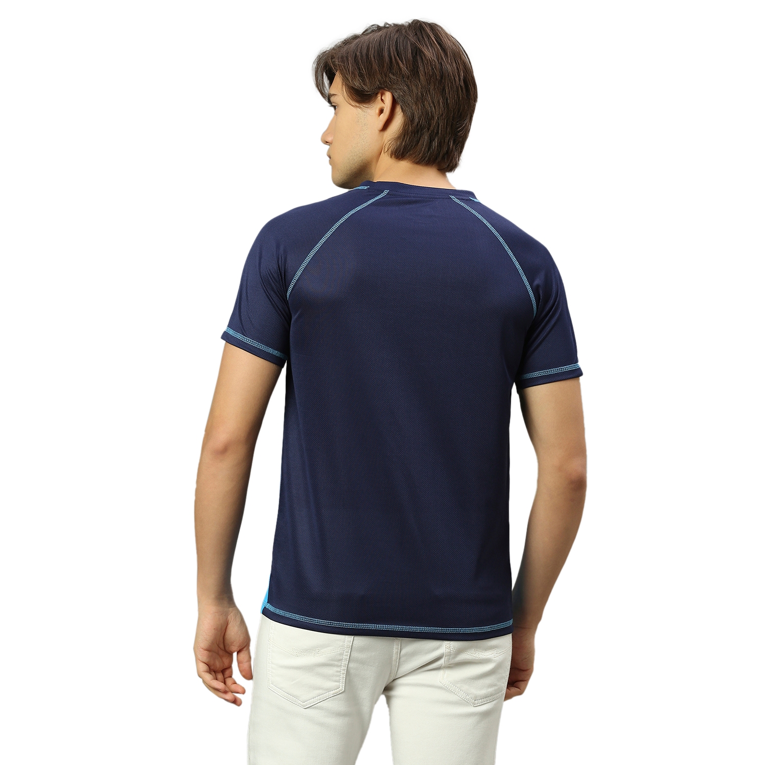 GT: Mens Dark Blue Ombre Dyed Round Neck T-Shirt