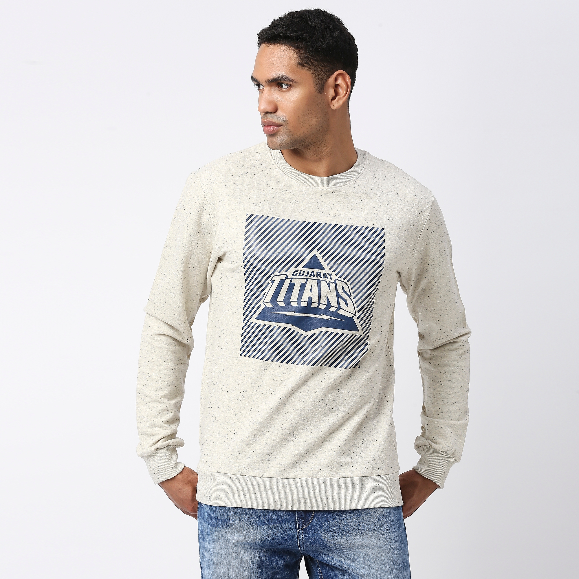 FANCODE | GT: Stripes Print Sweatshirt