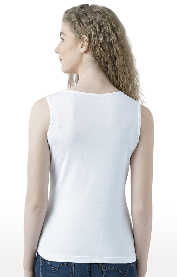 Women's White Cotton Printed T-Shirt