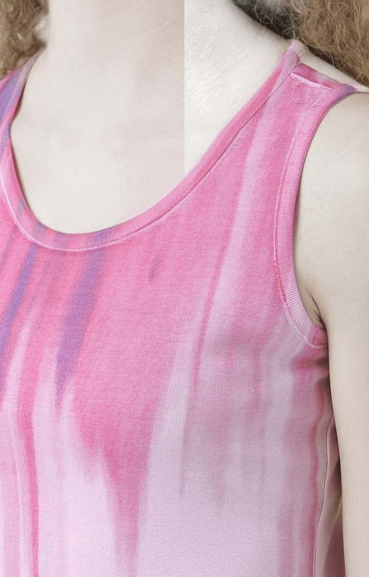 Women's Pink Baby Cotton Printed T-Shirt