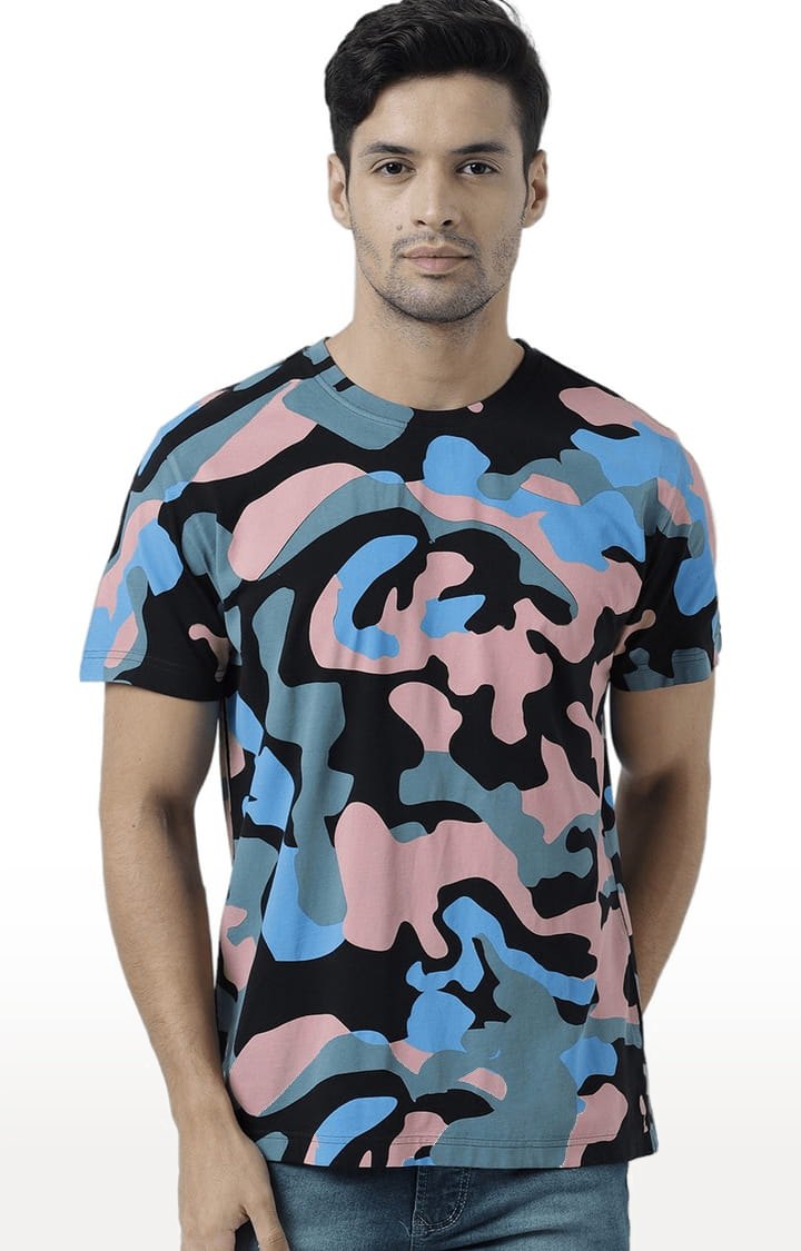 Men's Multicolour Cotton Camouflage T-Shirts