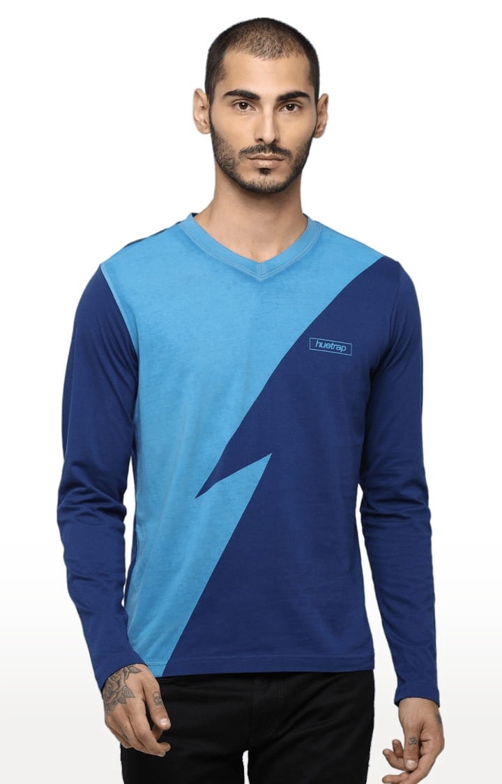 Men's Launch Navy Cotton Printed T-Shirt