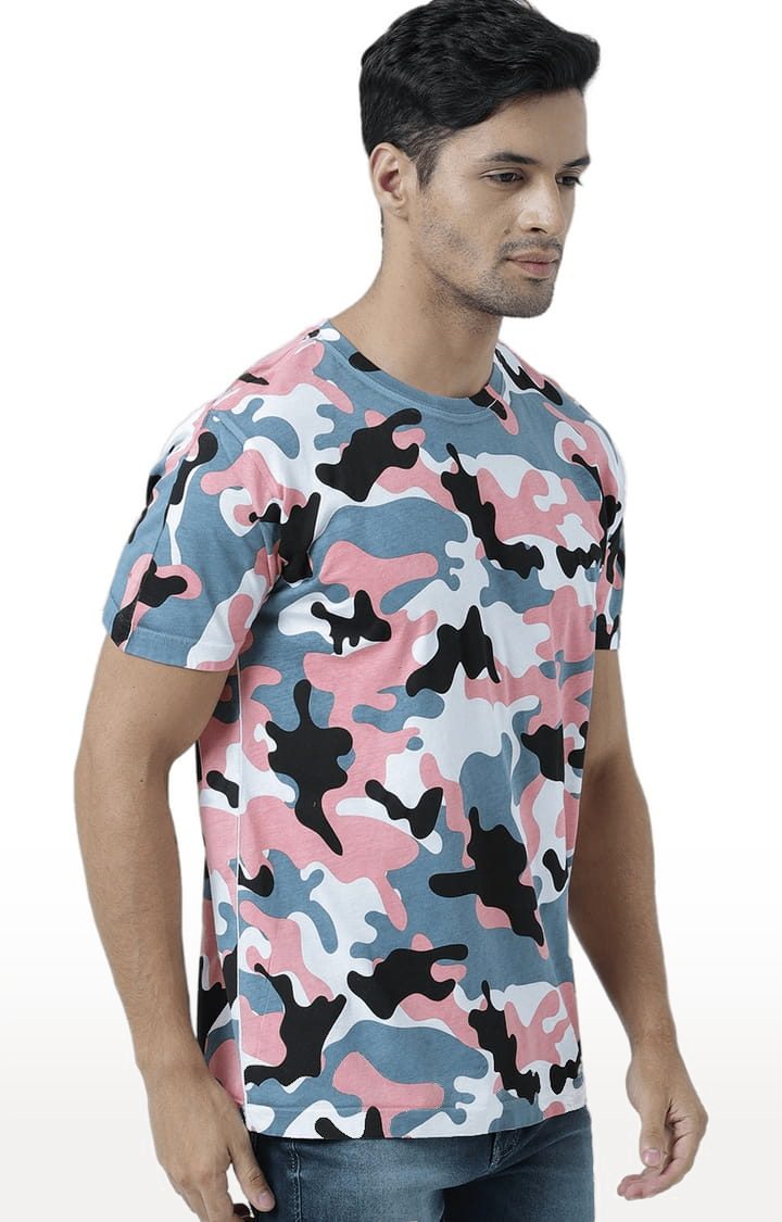 Men's White Cotton Camouflage T-Shirts