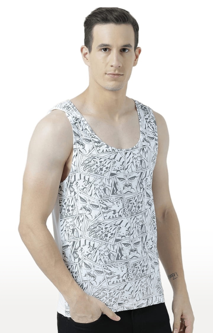 White Facets Of Life Sleeveless Tees