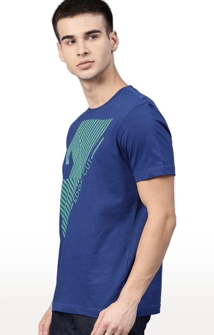 Men's Launch Navy Cotton Graphics T-Shirt