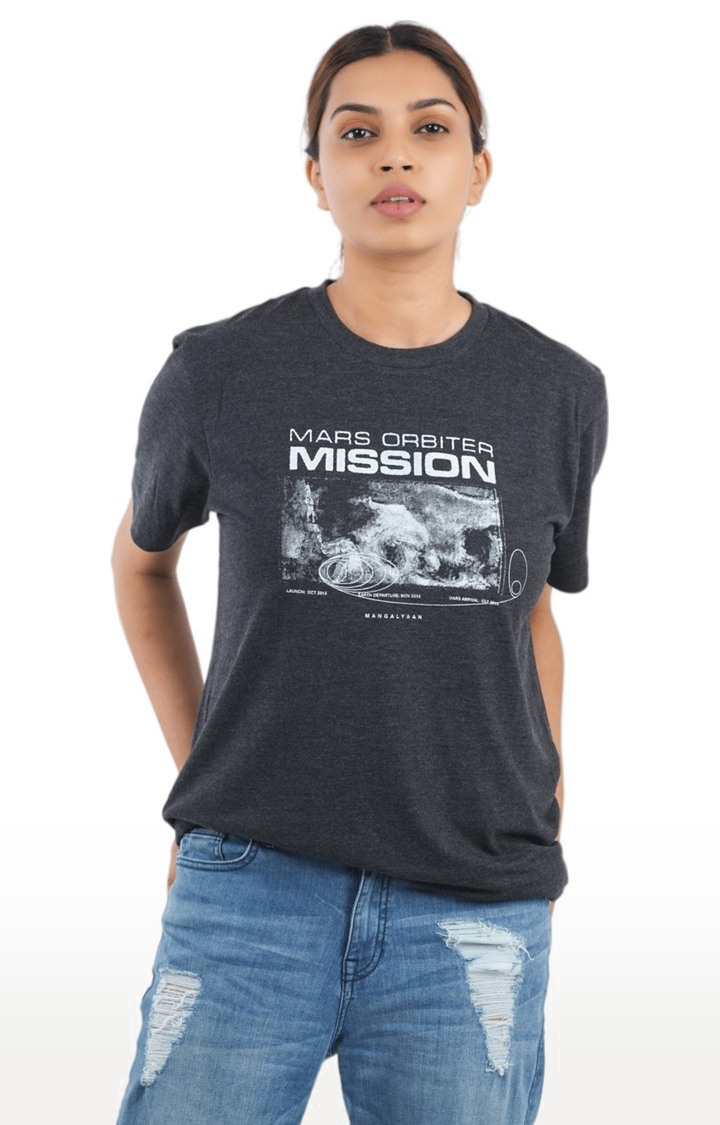 1947IND | Unisex MARS Orbiter Mission T-Shirt in Charcoal