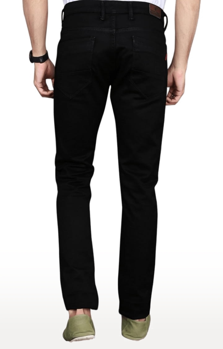 Men's Black Denim Solid Jeans