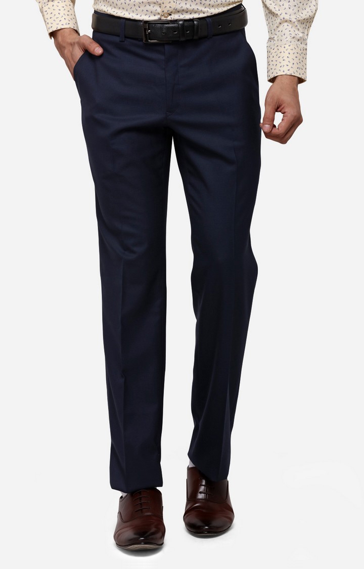 Louis Philippe Formal Trousers  Buy Louis Philippe Navy Blue Trousers  Online  Nykaa Fashion