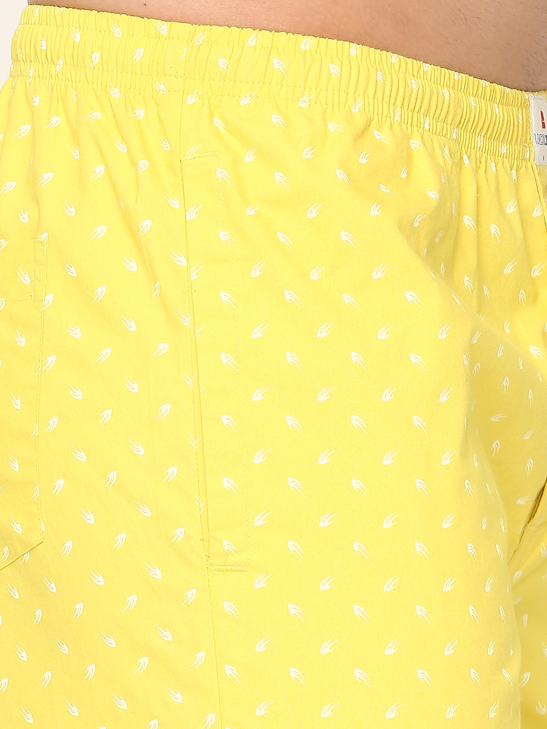 Underjeans by Spykar Premium Cotton Printed Men Yellow Pyjama