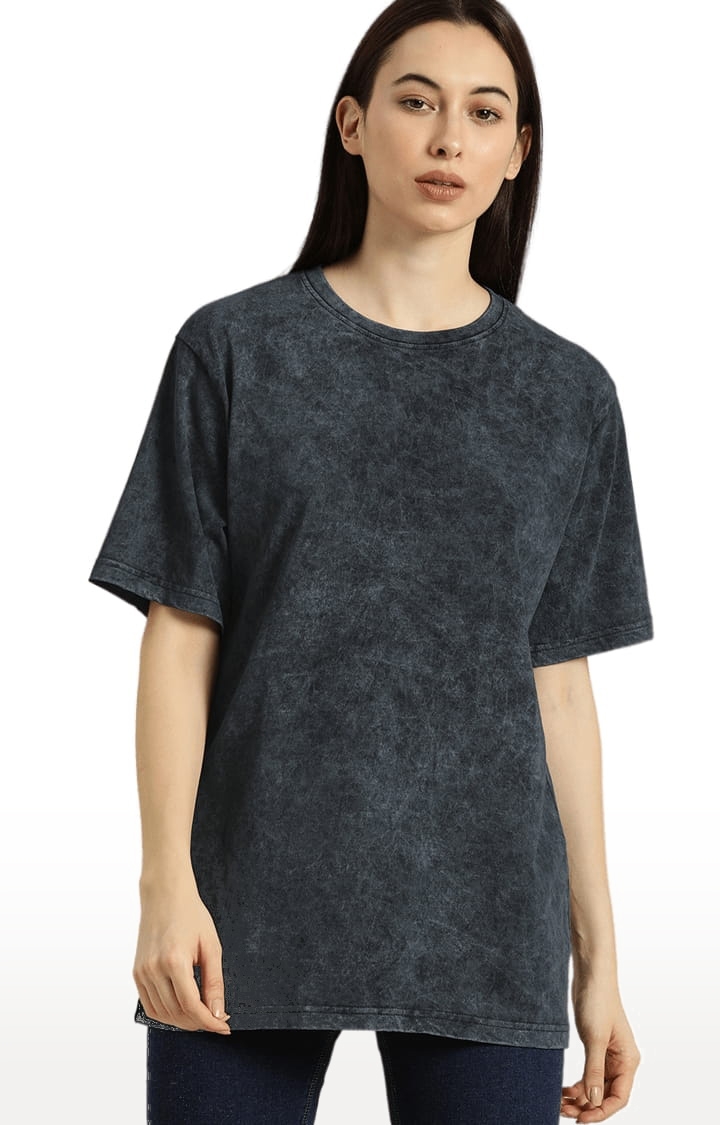 Women's Grey Cotton Melange T-Shirts