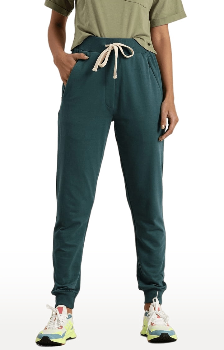 Dillinger | Women's Green Cotton Solid Casual Jogger