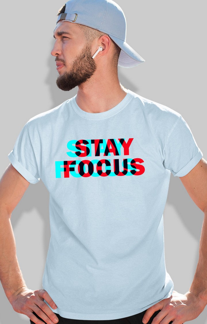 TeesHut | Men's Take The Long Way Home Blue Cotton Blend Typographic Regular T-Shirts