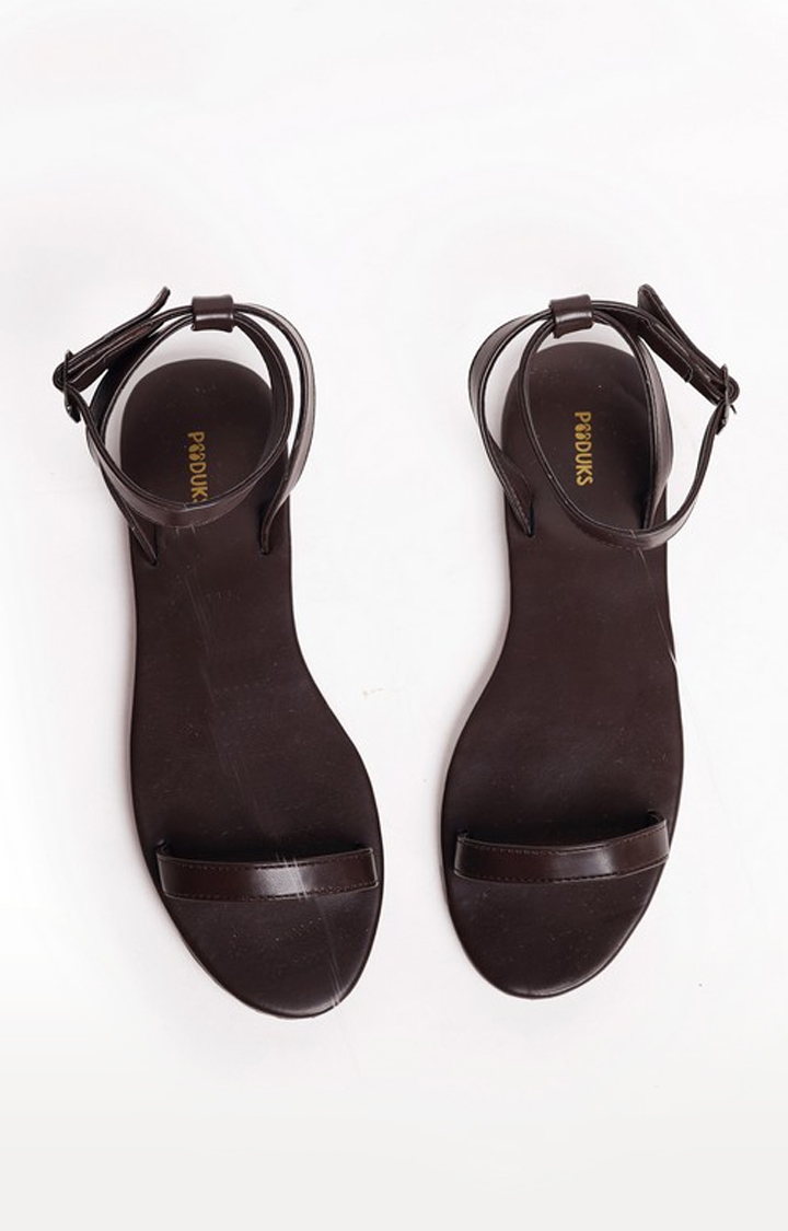 Women's Brown Artificial Sandals