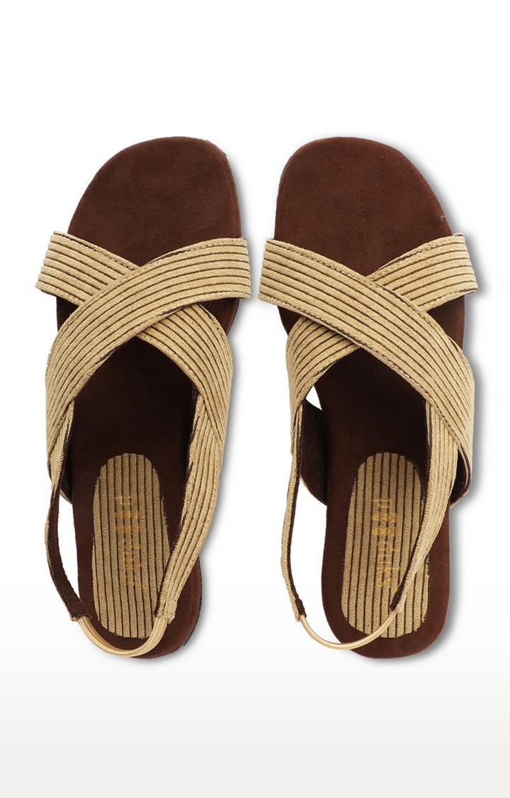 Paaduks | Women's Beige Corduroy Sandals
