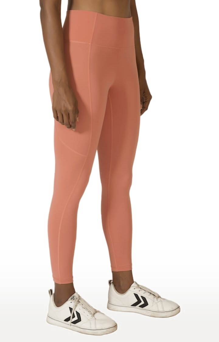 Kosha Yoga Co. | Women's buttR Yoga Pants - Salmon Pink (Single Pocket)