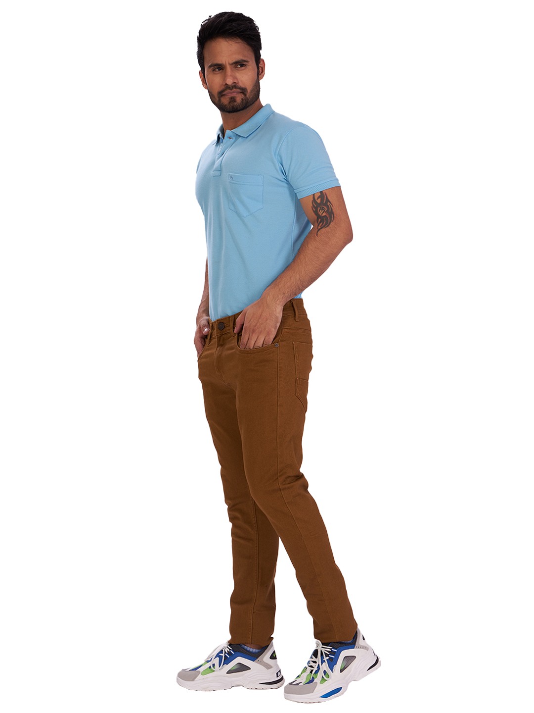 D'cot by Donear Men's Brown Cotton Jeans