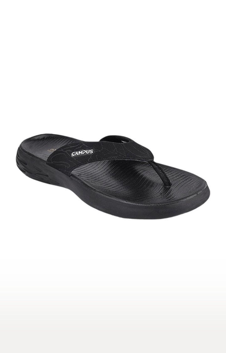 Campus Shoes | Men's Sl-401 Black Synthetic Slippers