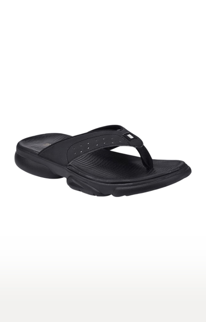 Campus Shoes | Men's Sl-405 Black Synthetic Slippers