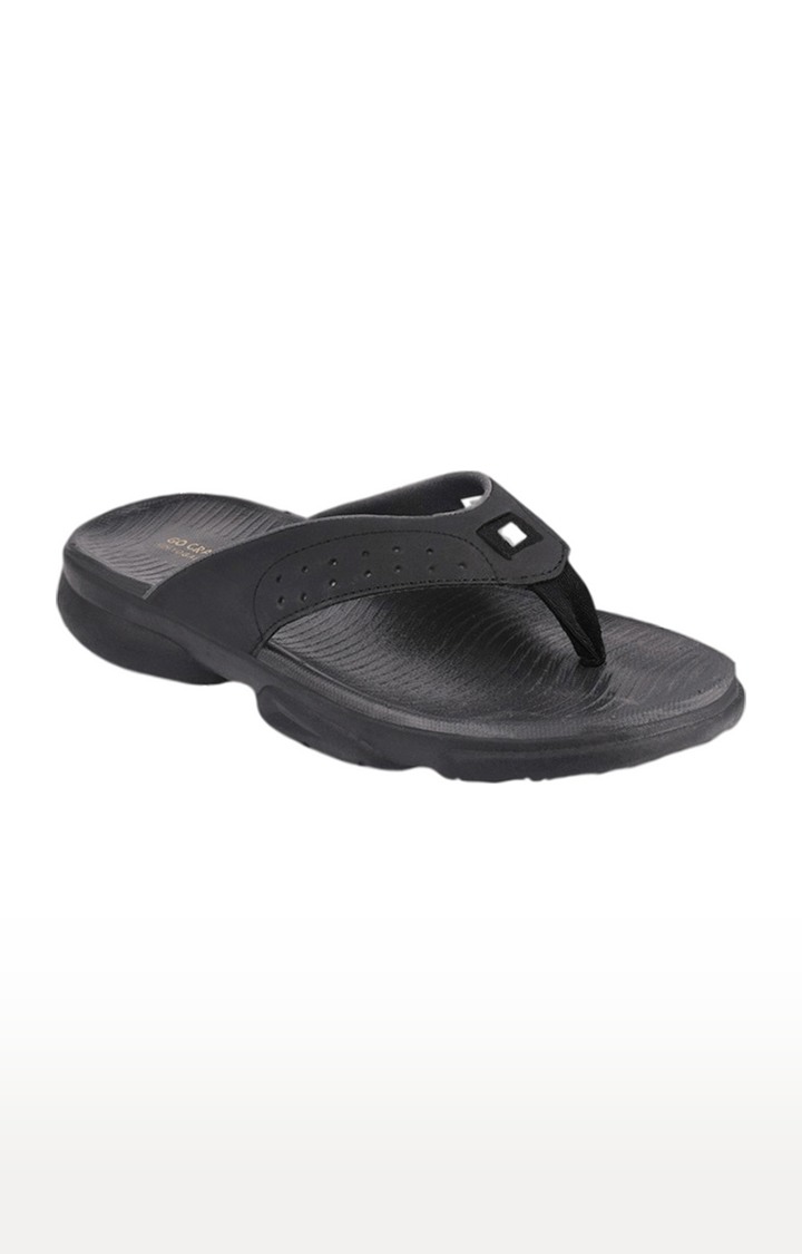 Men's Sl-405A Black PU Slippers