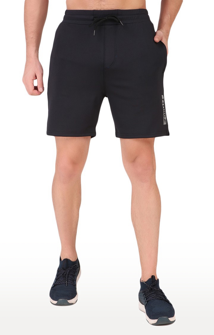 Men's Black Lycra Solid Activewear Shorts