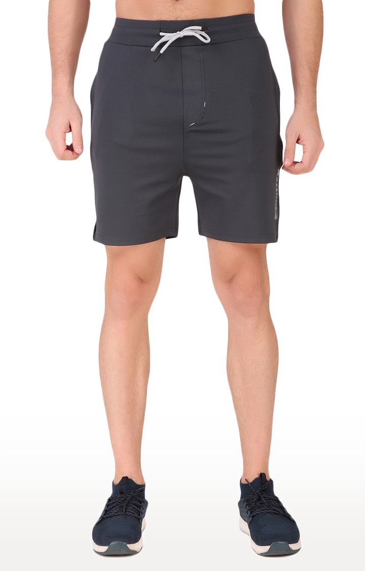 Fitinc | Men's Grey Lycra Solid Activewear Shorts