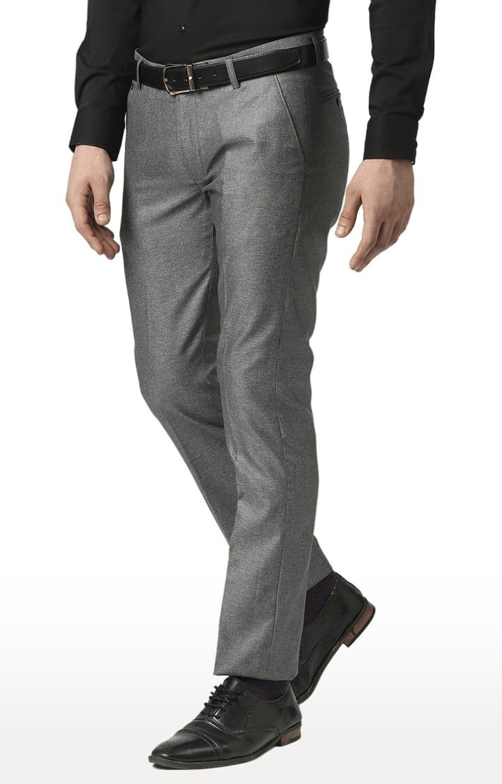 Formal Trouser Explore Men Dark Grey Cotton Formal Trouser on Clithscom