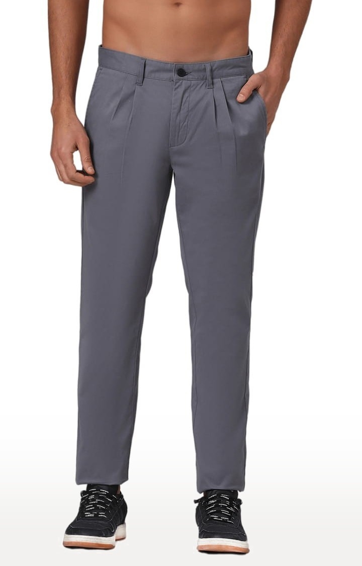 (SUBTRACT) | Men's Organic Cotton Stretch Trouser in Slate Grey Comfort Fit