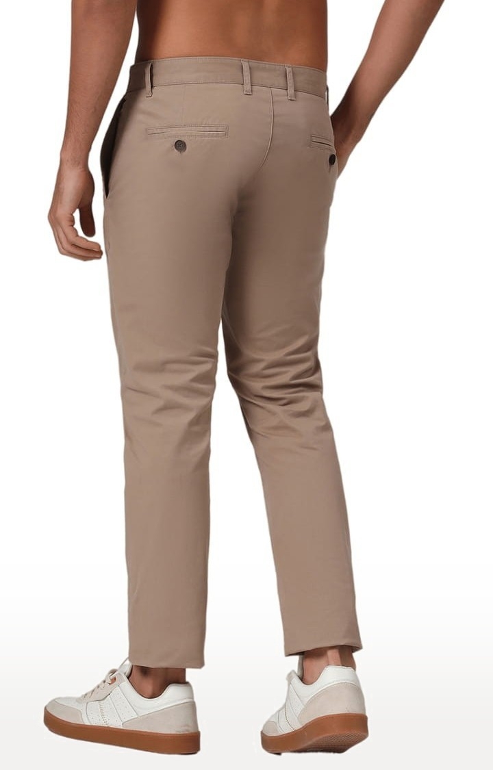 Buy BASICS Structured Cotton Stretch Tapered Fit Mens Trousers Beige  Size36 at Amazonin