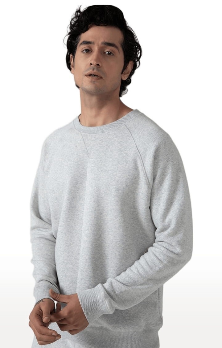 (SUBTRACT) | Men's Comfort fit Raglan Sweatshirt in Grey Melange