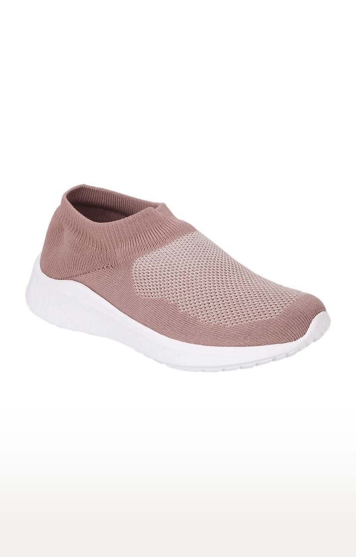Truffle Collection | Women's Brown Mesh Textured Slip On Casual Slip-ons