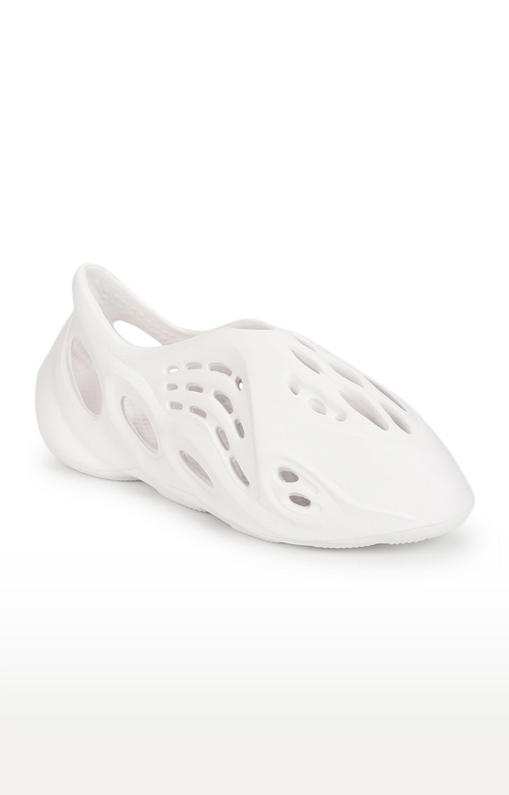 Women's White PU Slip-On Sneakers