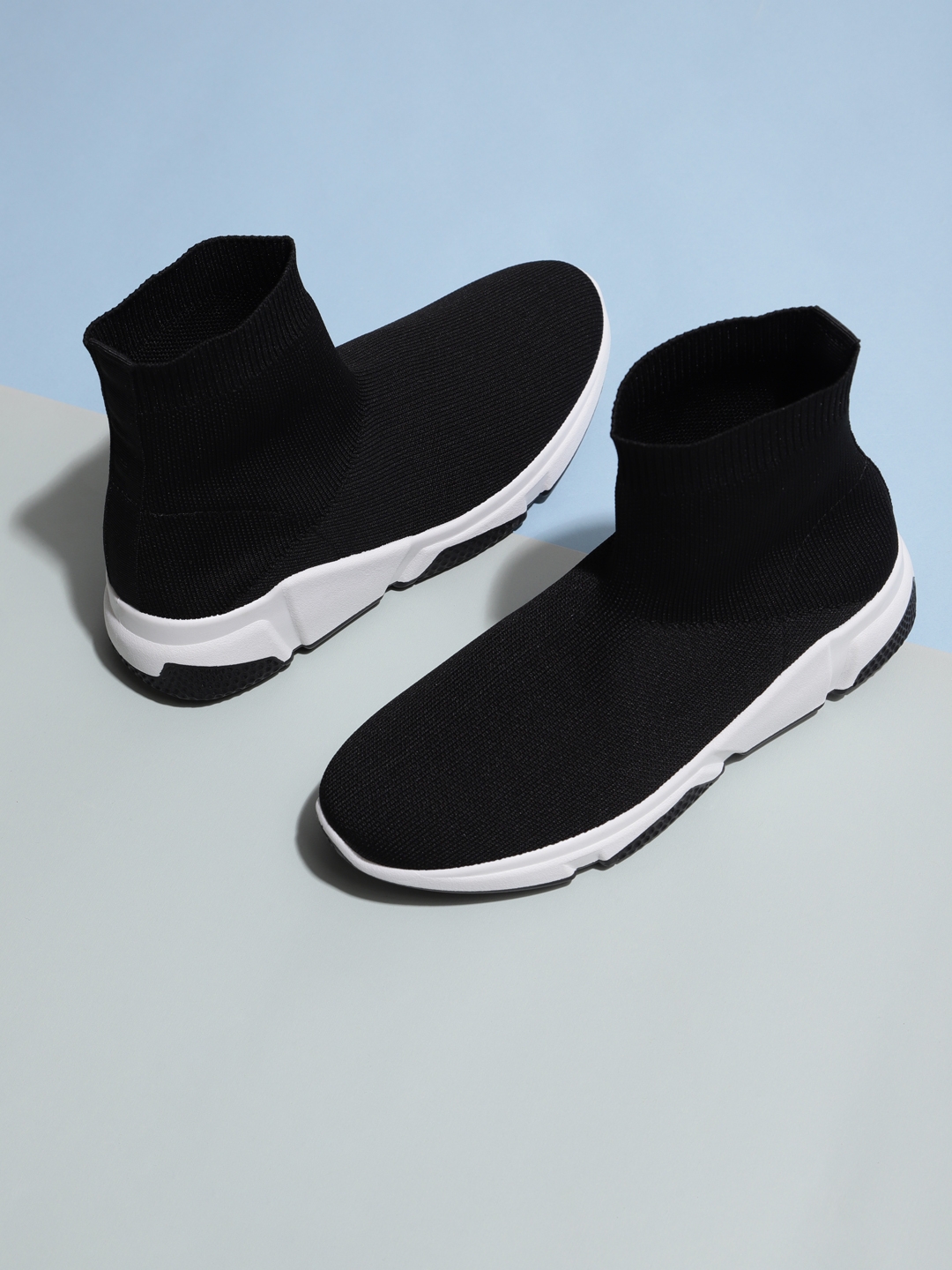 Black White Slip-On Sneakers