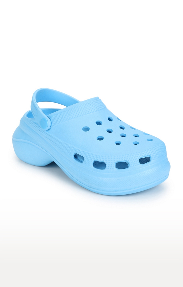 Women's Blue PU Slip-On Crocs Flats