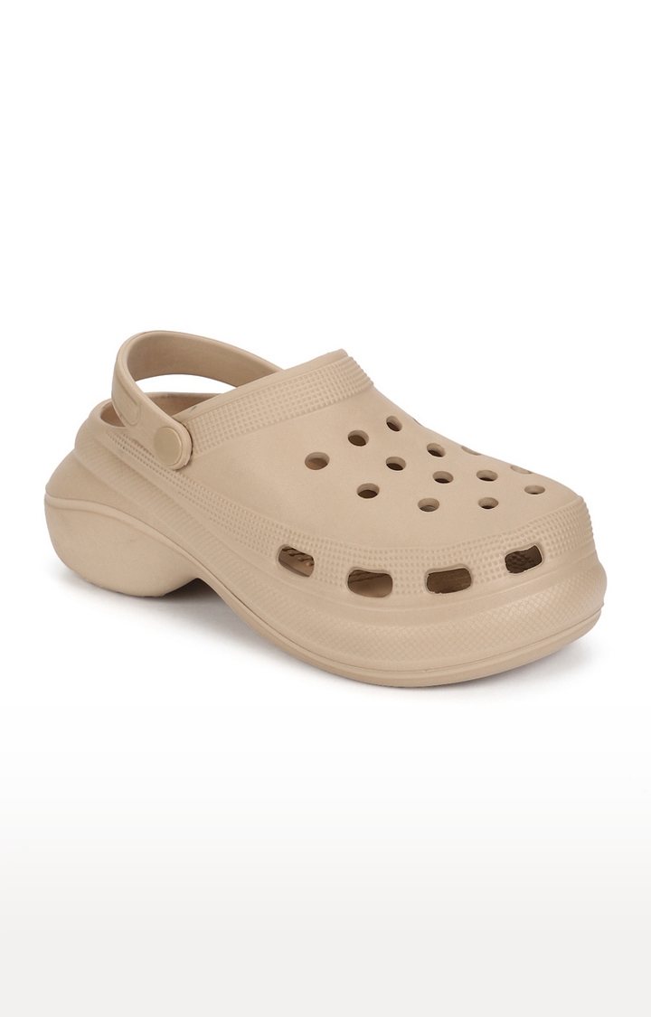 Women's Nude PU Slip-On Crocs Flats