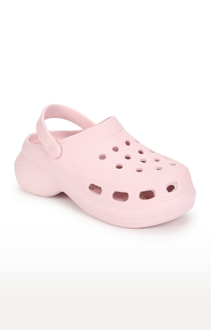 Women's Pink PU Slip-On Crocs Flats