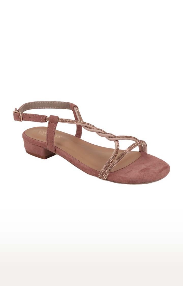 Truffle Collection | Women's Beige Suede Solid Buckle Sandals