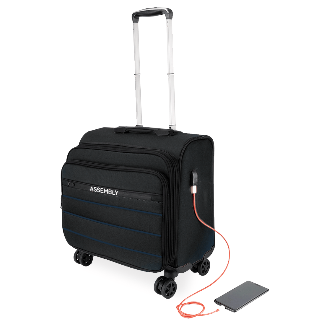 Small Cabin Luggage Trolley Bag (17 inch) - Overnighter Trolley | USB ...