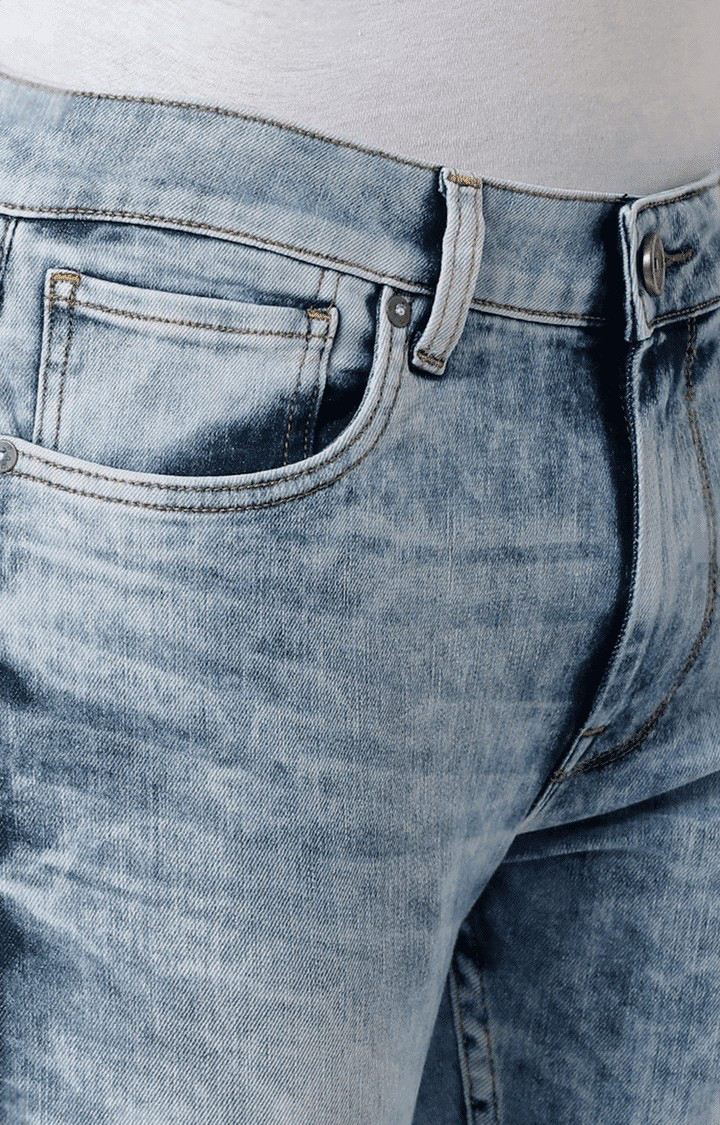 Men's Blue Blended Slim Jeans