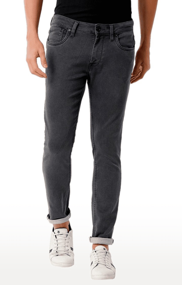 Men's Grey Blended Slim Fit Jeans