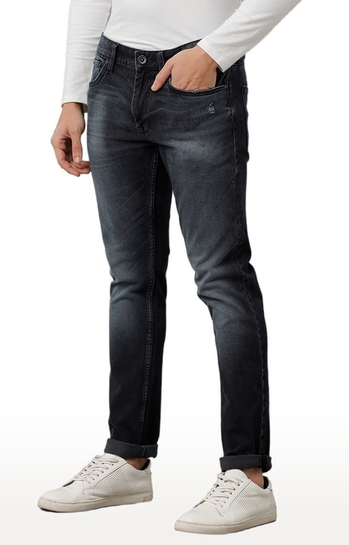 Men's Blue Cotton Blend Regular Jeans